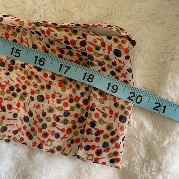 Kina sheer blouse‎ polka dot cream red navy career - Picture 7 of 16